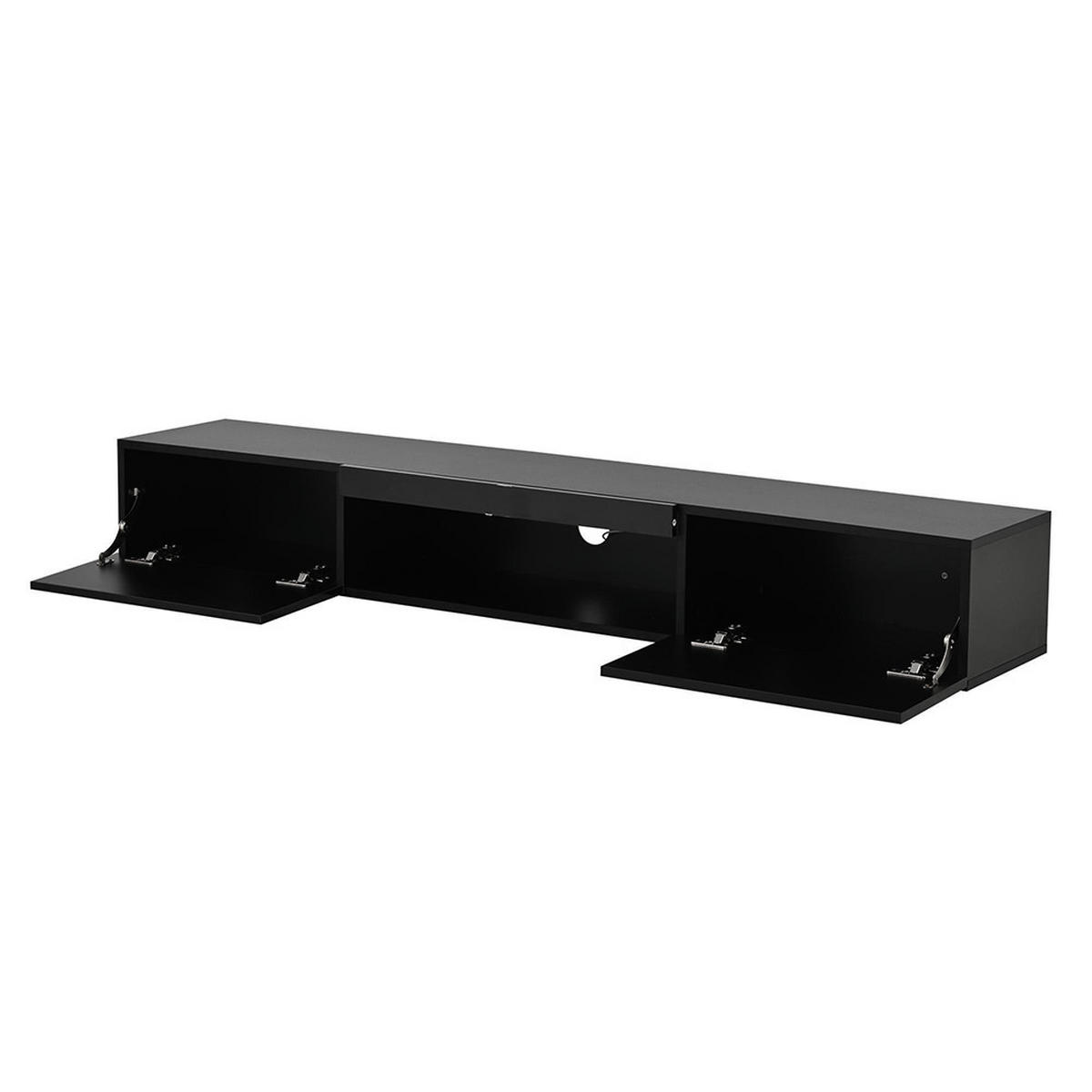 LOWBOARD in 160x31x22cm,Wandmontierter TV-Ständer, Schwarz - Schwarz, Holzwerkstoff (160/22/31cm) - KOMHTOM