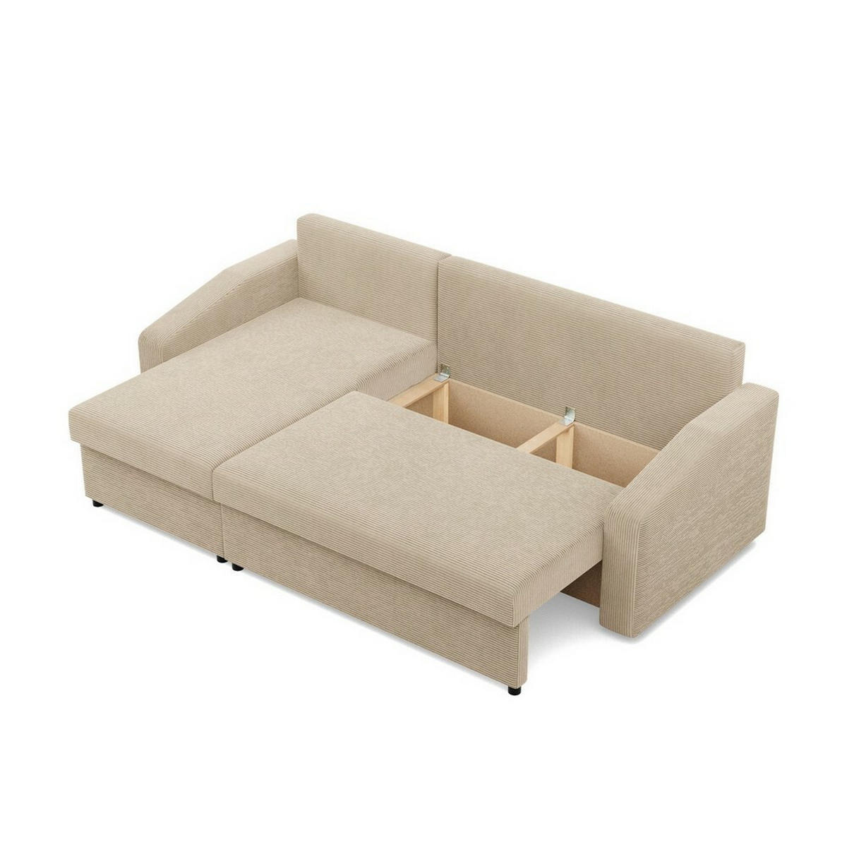 ECKSOFA Neo mit abgeschrägter Armlehnen beige - Beige, Textil (231/140cm) - SIMKAM Furniture