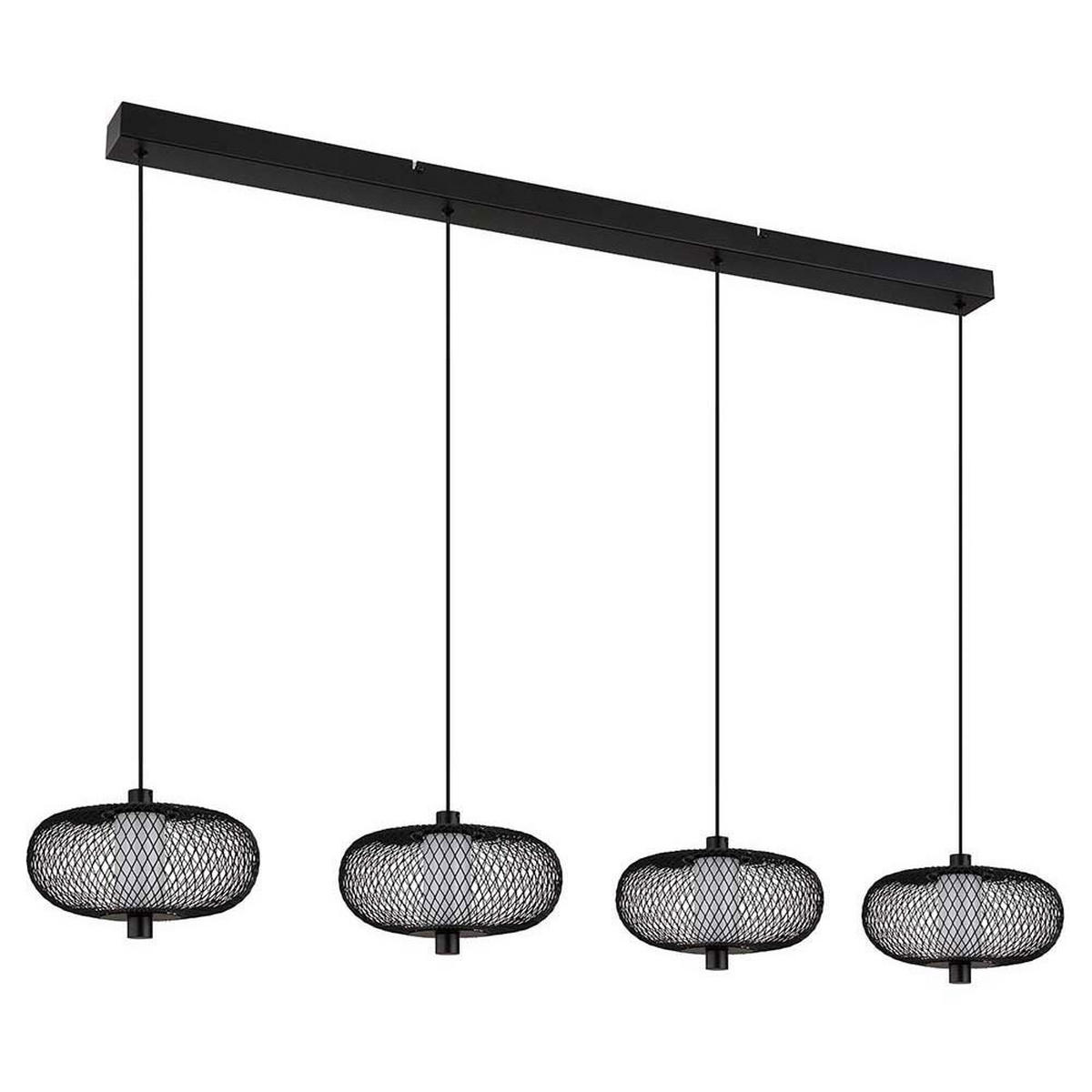 LED HÄNGELEUCHTE Astari Schwarz Metallgeflecht - Schwarz, Metall (116.5/22/150cm) - Nowa