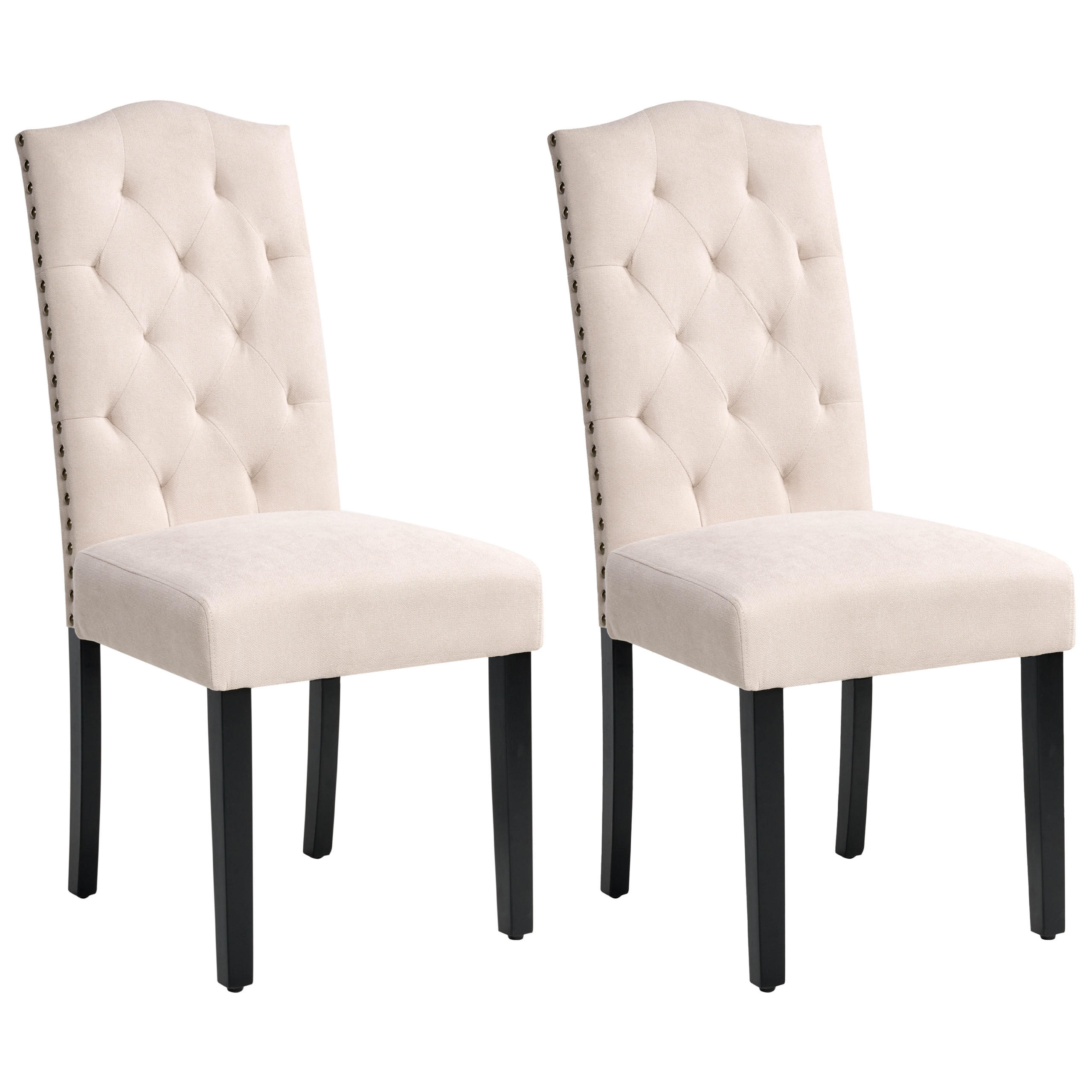 JÍDELNÍ ŽIDLE sada 2 ks čalounění Béžová Shirley - béžová, dřevo/textil (46/103/60cm) - Beliani