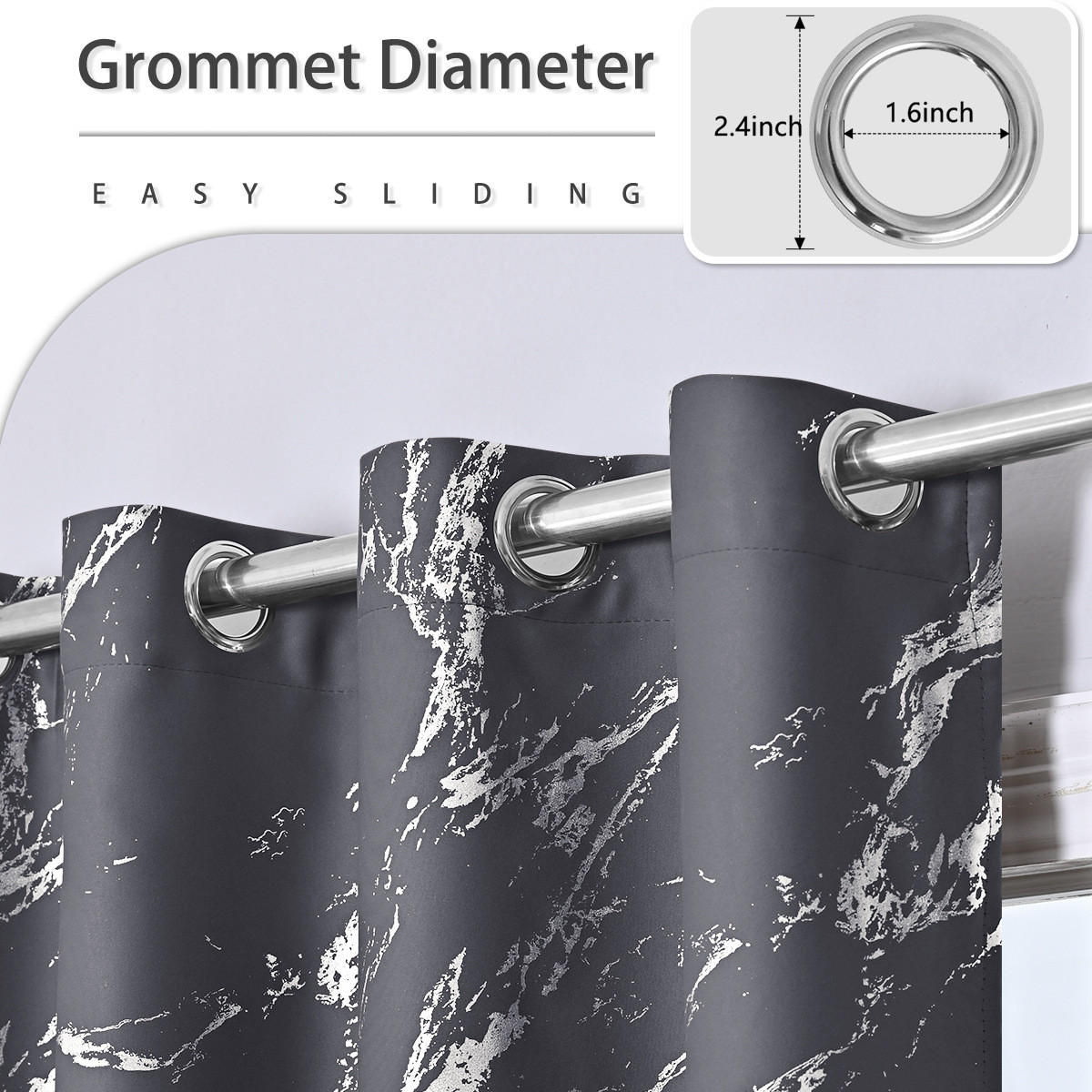 VERDUNKELUNGSVORHANG – Dunkelgrau – 132 cm x 213 cm – 2 Schal - Dunkelgrau, Textil (132/213cm)