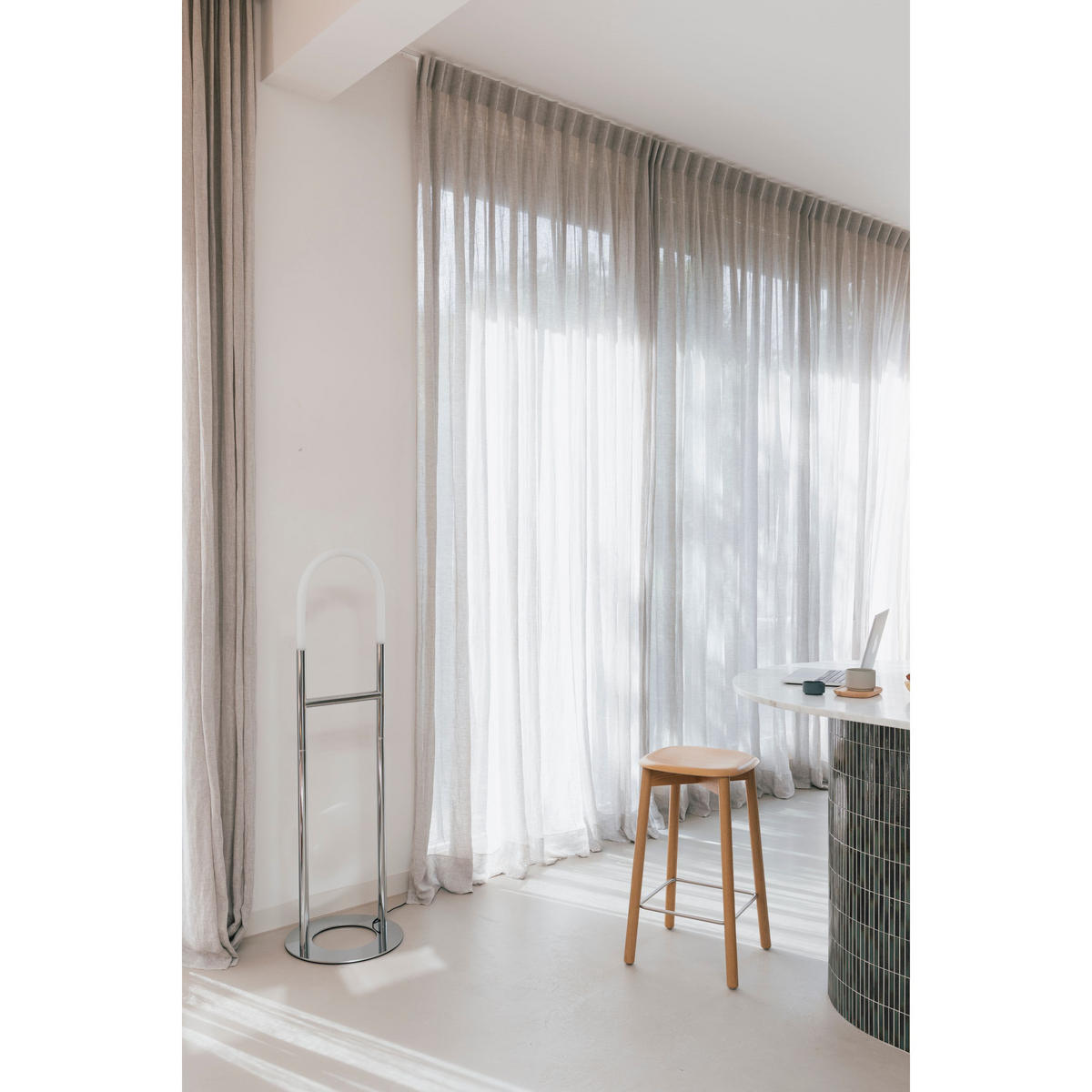 STEHLAMPE Arch Chrom - Silberfarben, Metall (40/40/135cm) - Zuiver