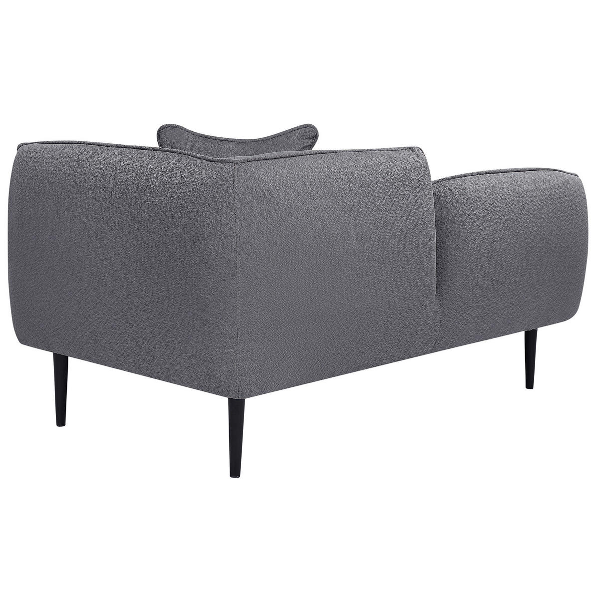 CHAISELONGUE Bouclé dunkelgrau rechtsseitig Chevannes - Schwarz/Grau, Textil (138/74/77cm) - Beliani
