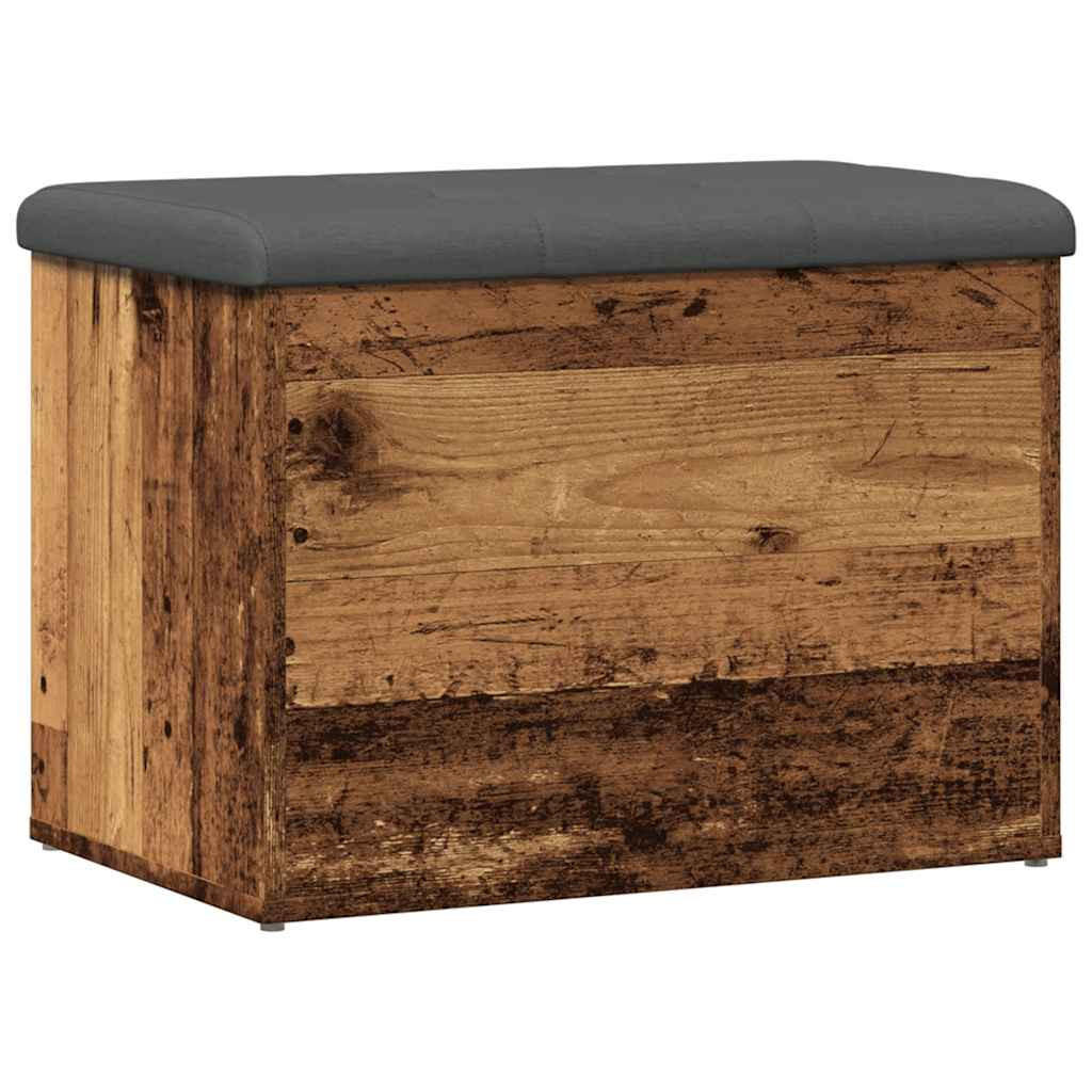 SITZBANK Mit Stauraum Altholz-Optik 62/42/45 Cm Holzwerkstoff - Dunkelbraun, Holzwerkstoff (42/45/62cm) - vidaXL
