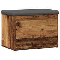 SITZBANK Mit Stauraum Altholz-Optik 62/42/45 Cm Holzwerkstoff - Dunkelbraun, Holzwerkstoff (42/45/62cm) - vidaXL