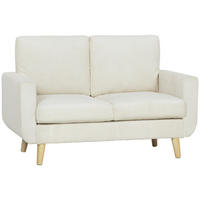 SOFA, 2-Sitzer, Cord, 134cm, Federkernkissen, cremefarben - Multicolor, Holzwerkstoff (134/84/74cm) - FORIOUS