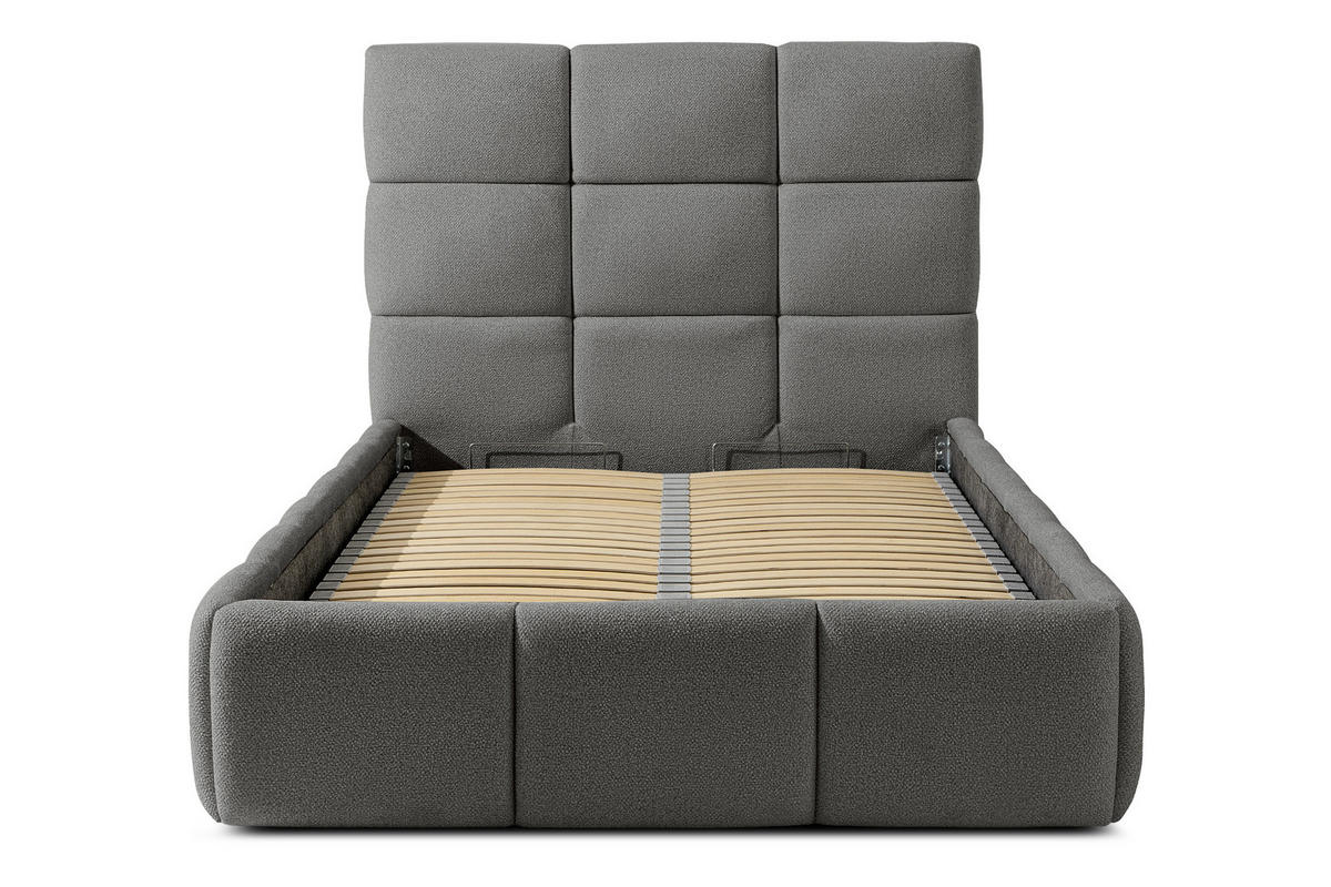 POLSTERBETT ALTOS Einzelbett, Bouclé, dunkelgrau - Dunkelgrau, Holz/Holzwerkstoff (120/200cm) - KONSIMO®