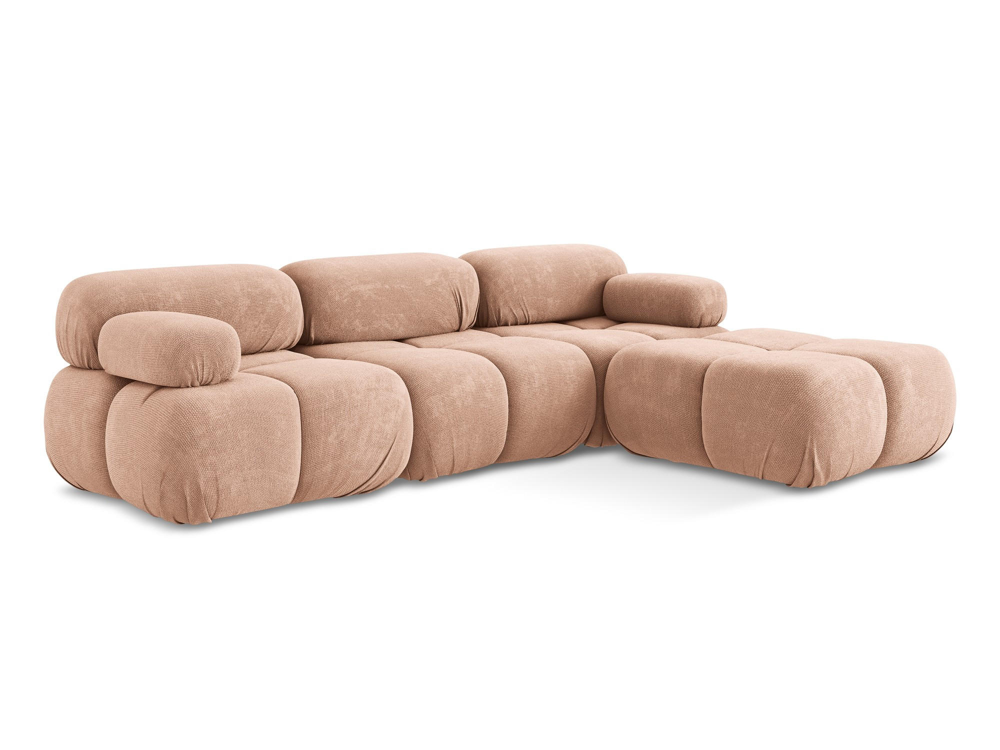 ECKSOFA Beidseitig Chenille Stoff Pink - Pink/Koralle, Kunststoff/Textil (285/191cm) - Makamii