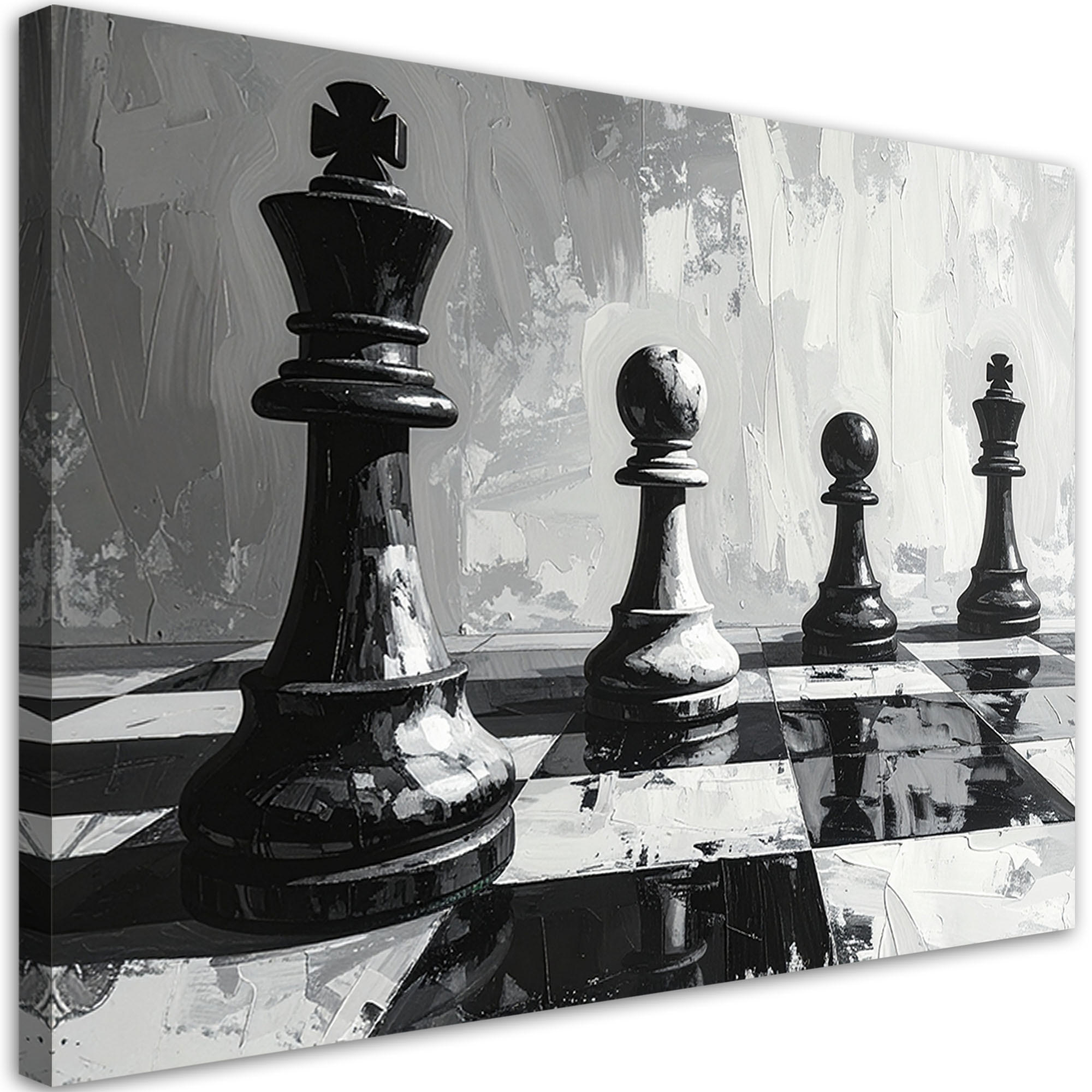 Feeby Leinwandbild Schwarz 90x60 cm