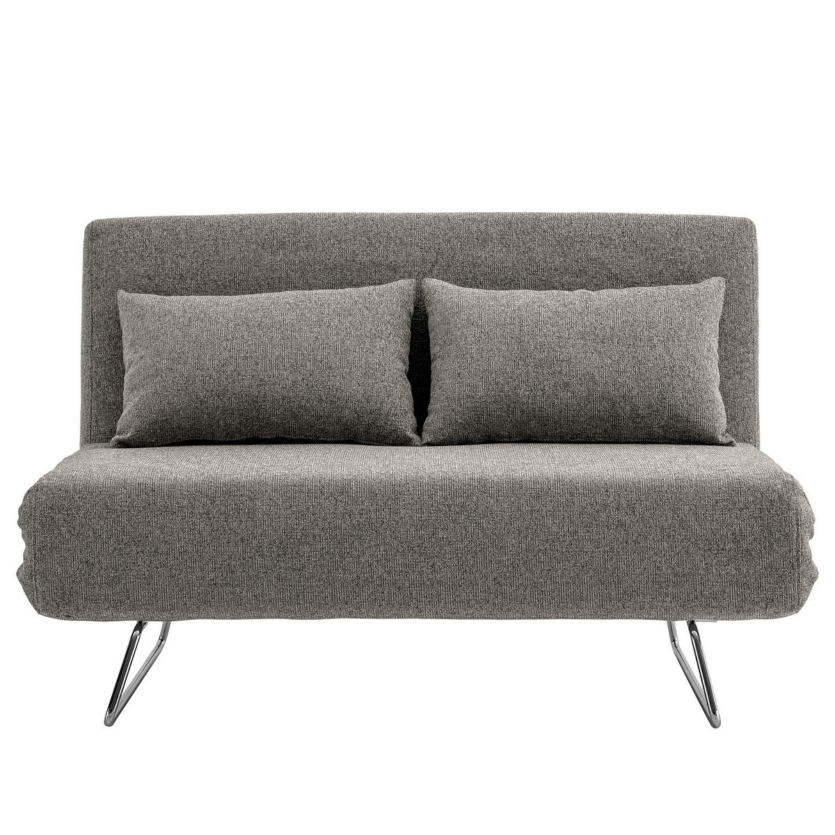 SCHLAFSOFA - Chromfarben/Grau, Textil/Metall (130/85/87cm) - home24