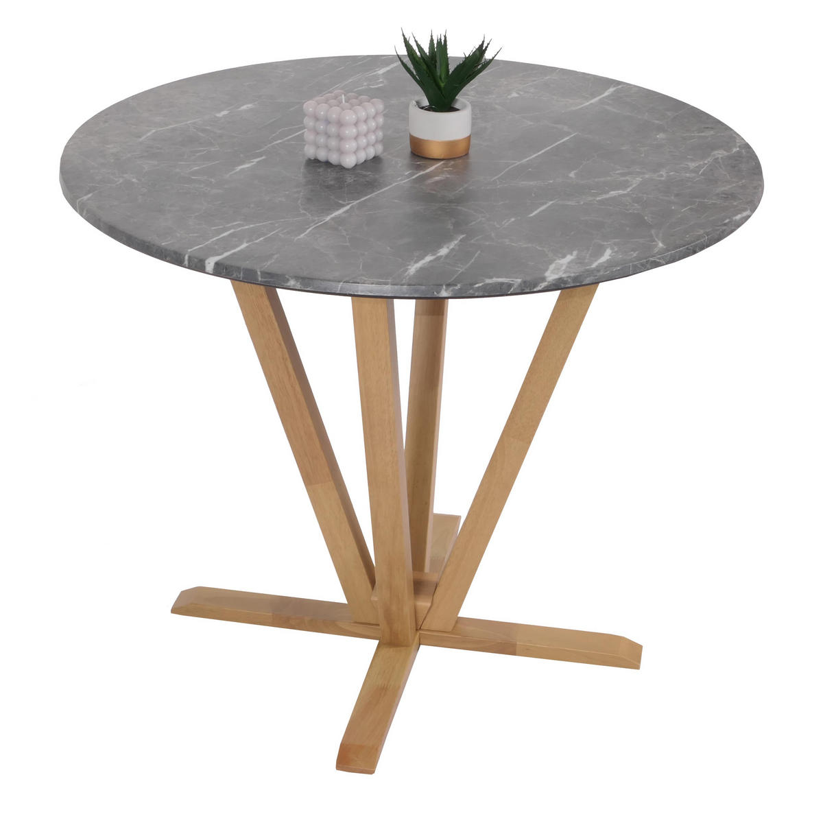 BISTROTISCH -B rund Grau - Grau, Holz (92/76/92cm) - MCW