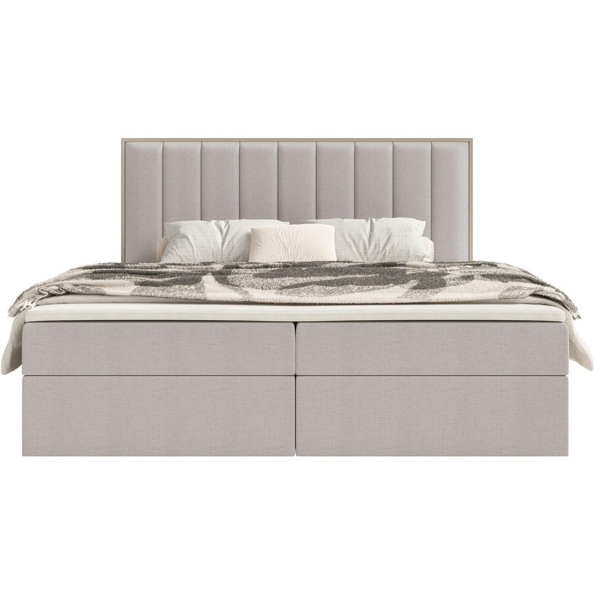 BOXBETT Togents Graubeige Chenille hydrophob 160x200 cm - Taupe, Textil (160/200cm) - Selsey