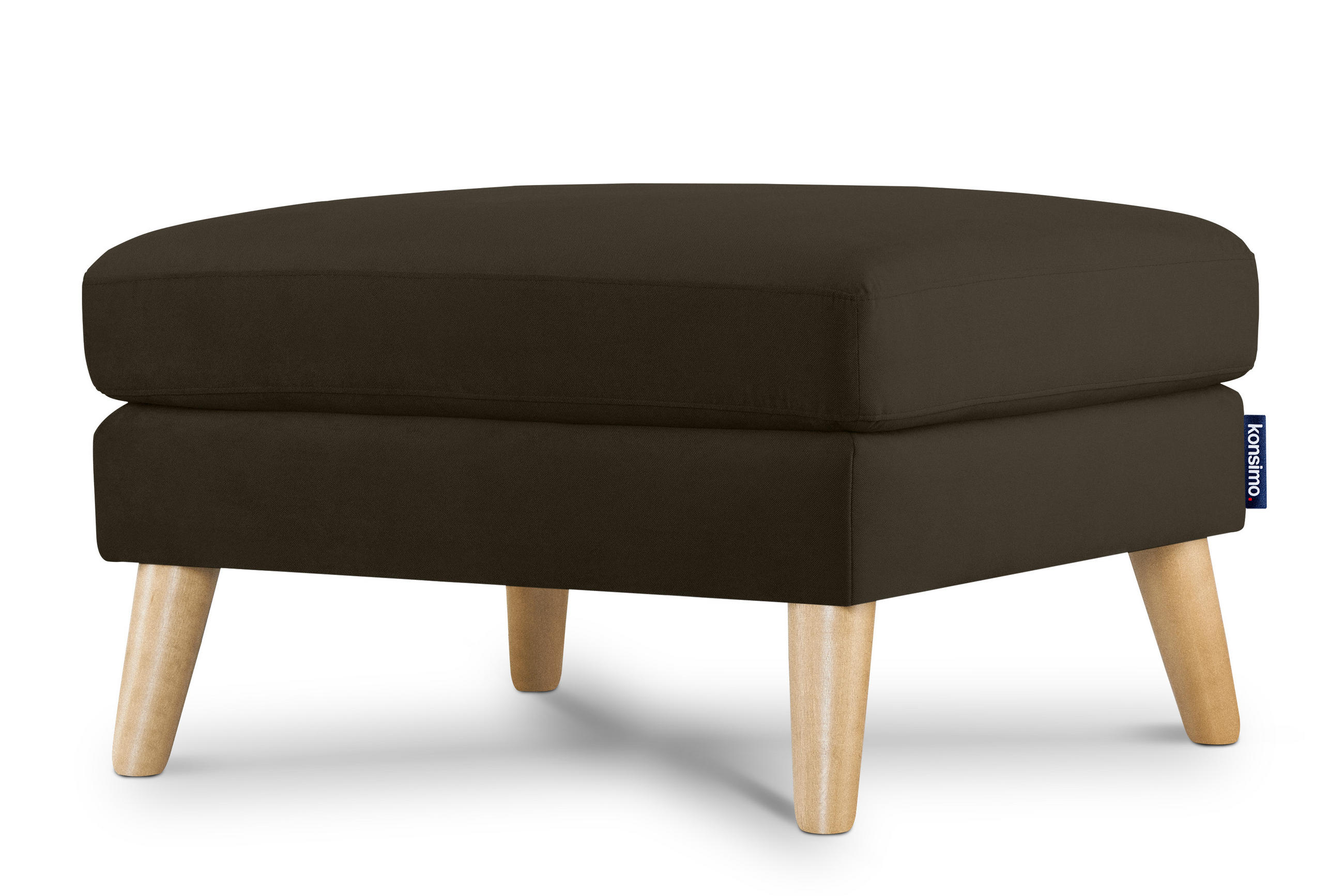 SITZHOCKER TAGIO Pouffe, braun - Braun, Buchenholz/Textil (65/46/80cm) - KONSIMO®