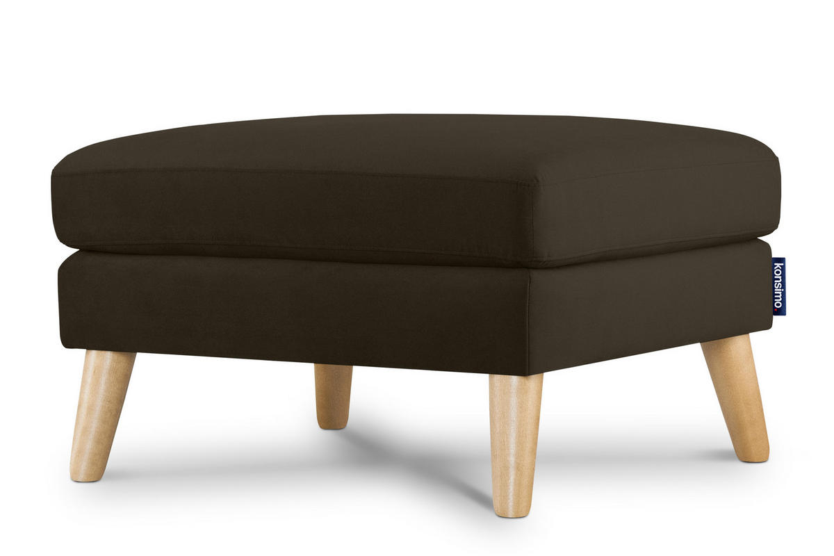 SITZHOCKER TAGIO Pouffe, braun - Braun, Buchenholz/Textil (65/46/80cm) - KONSIMO®