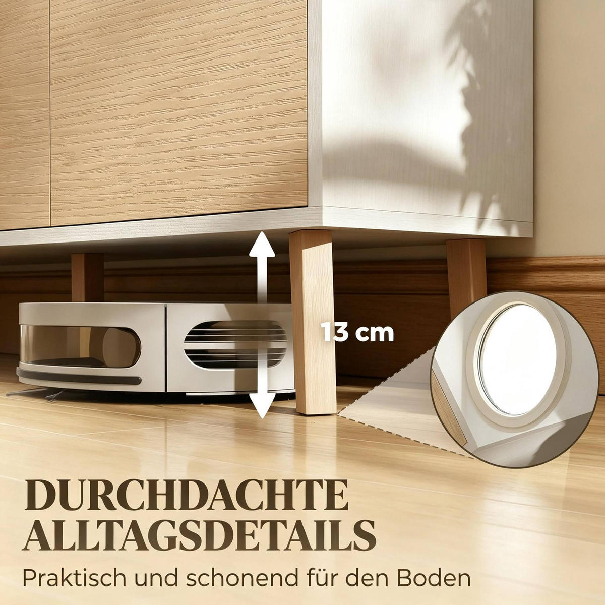SIDEBOARD aus MDF und Spanplatte 120x35x73,5 cm Natur/Weiß mit 3 Türen - Naturfarben, Holzwerkstoff (120/73.5/35cm) - IVMEU