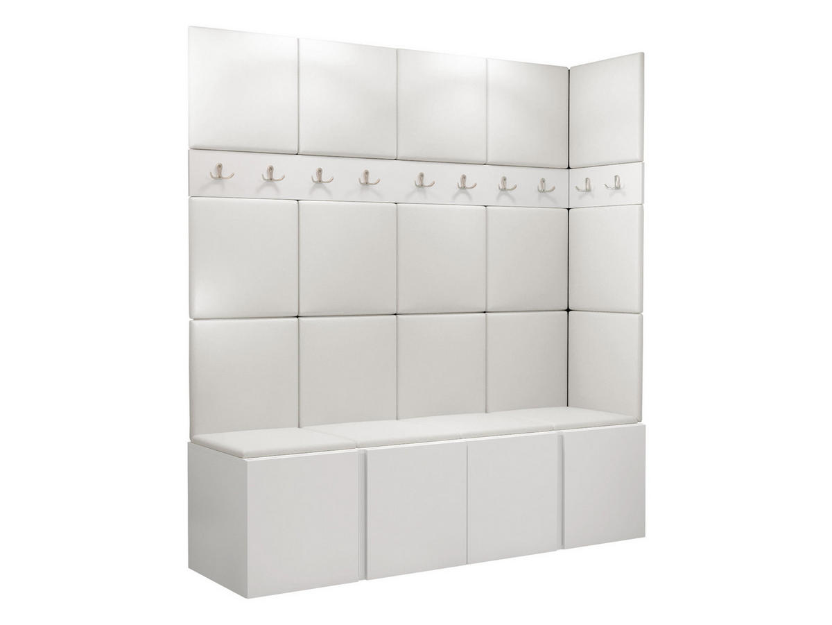 GARDEROBEN-SET Orion II - Weiß, Holzwerkstoff/Kunststoff (168/186/46cm) - MIRJAN24