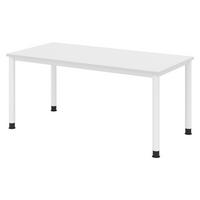 SCHREIBTISCH Serie-H 80/160/74 cm in Weiß/Weiß - Weiß, Holzwerkstoff (80/160/74cm) - bümö