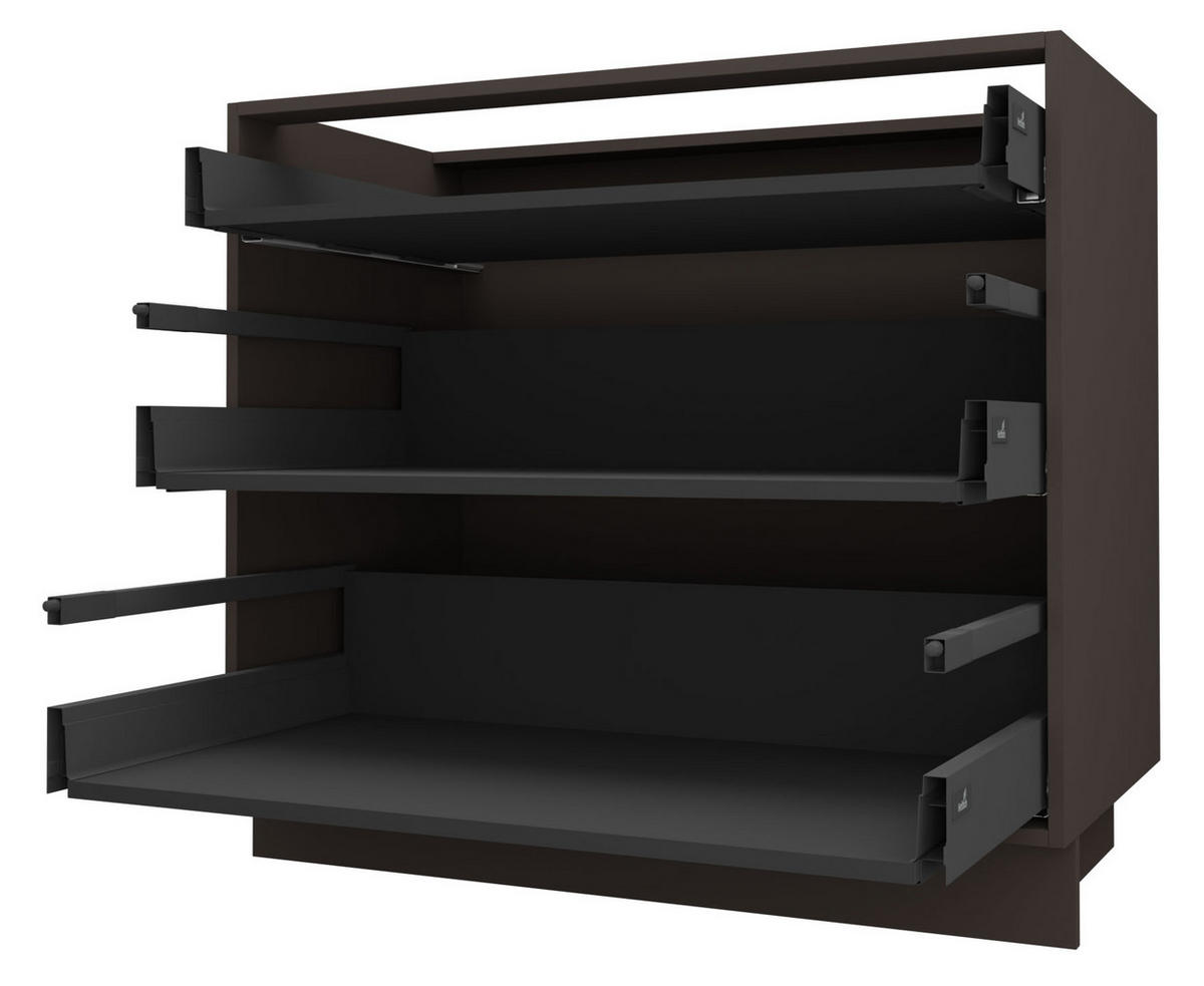 SCHUBLADENUNTERSCHRANK Bari D3/80 Lava / RAL 7040 fenstergrau 80 / 50 / 82cm HETTICH Vollauszug - Dunkelgrau/Grau, Holz/Holzwerkstoff (80/82/50cm) - Feldmann-Wohnen