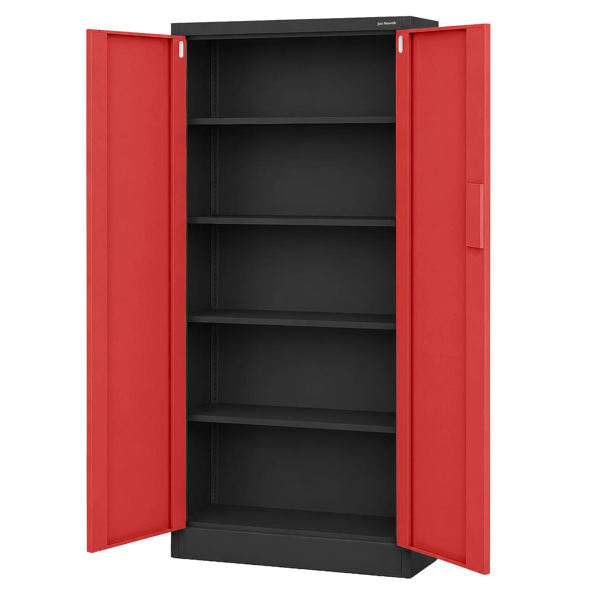 BÜROSCHRANK mit Zahlenschloss DANIEL 185x90x40 cm - Anthrazit/Rot, Metall (90/185/40cm) - Jan Nowak