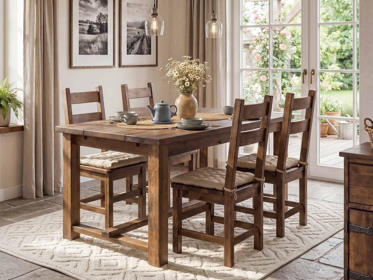 ESSTISCH aus Massivholz 160 cm Rustyk 3 - Dunkelbraun, Holz (160/90/78cm) - Seart