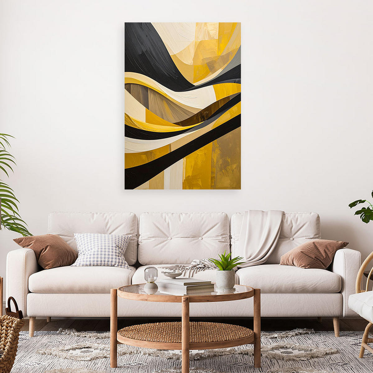 LEINWANDBILD 3D und geometrisch 70x100cm - Gelb, Textil (70/100cm) - Feeby