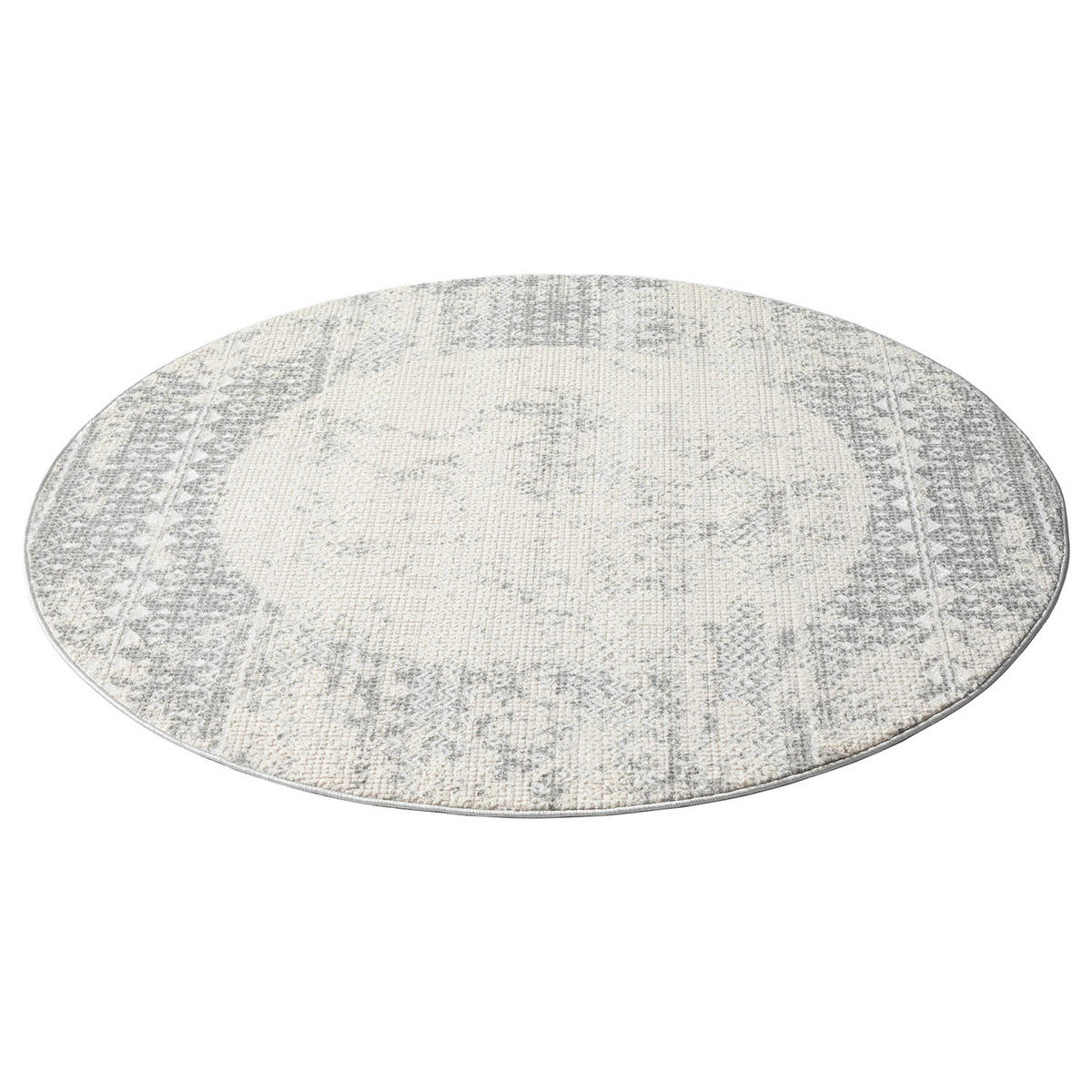 KURZFLOR-TEPPICH Antik 232 Grau 160 cm Rund - Grau, Textil (160/160cm) - carpet city