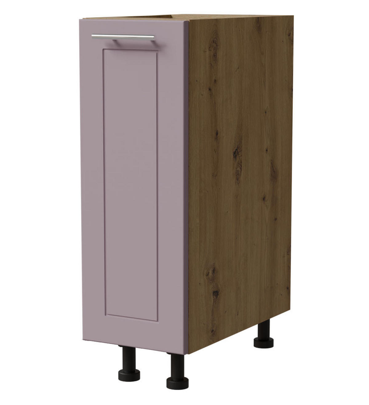 UNTERSCHRANK Bari D1D/20 Eiche Artisan / RAL 4009 pastellviolett 20 / 50 / 82cm - Violett/Eiche Artisan, Holz/Holzwerkstoff (20/82/50cm) - Feldmann-Wohnen