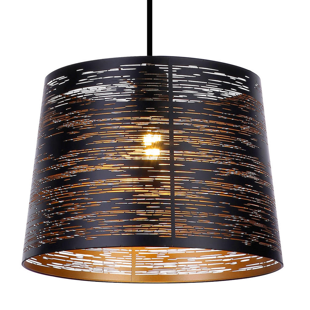 HÄNGELEUCHTE Metall Schwarz Goldfarben Rund - Schwarz, Metall (35/35/120cm) - Globo Lighting