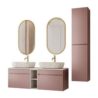 BADEZIMMER-SET FLORIS II - Rosa, Holzwerkstoff (140/46/45.6cm) - Lookway