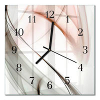WANDUHR 30x30 cm - Abstraktion - Braun, Glas (30/30/0.4cm) - TULUP