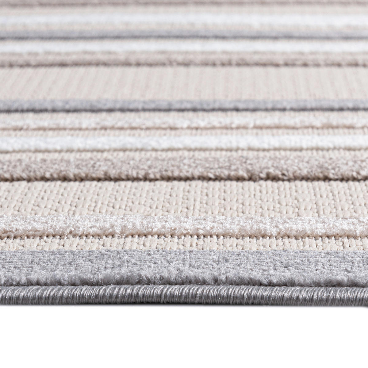 TEPPICH In-Outdoor Beige Abstract, Streifen - Kurzflor Rechteckig Creme - 160 x 230 cm - Beige/Blaugrau, Textil (160/230cm) - Mazovia
