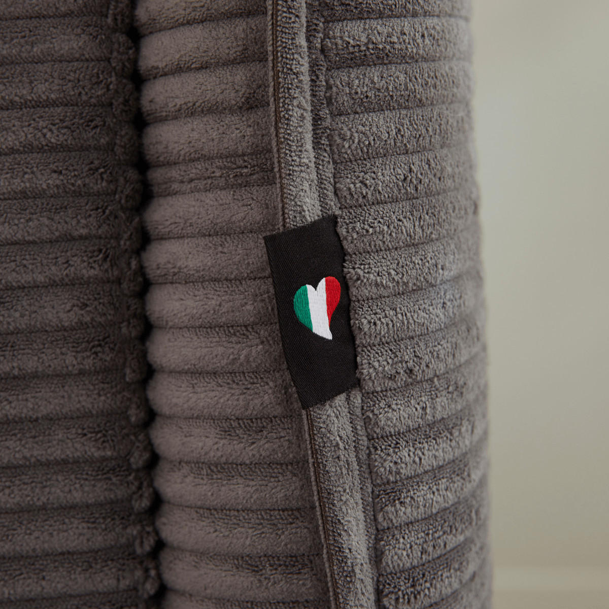 SCHLAFSOFA mit 3 Plätzen aus geripptem Samt, L185 cm - MIKA - Anthrazit, Textil (104/90/185cm) - Calicosy