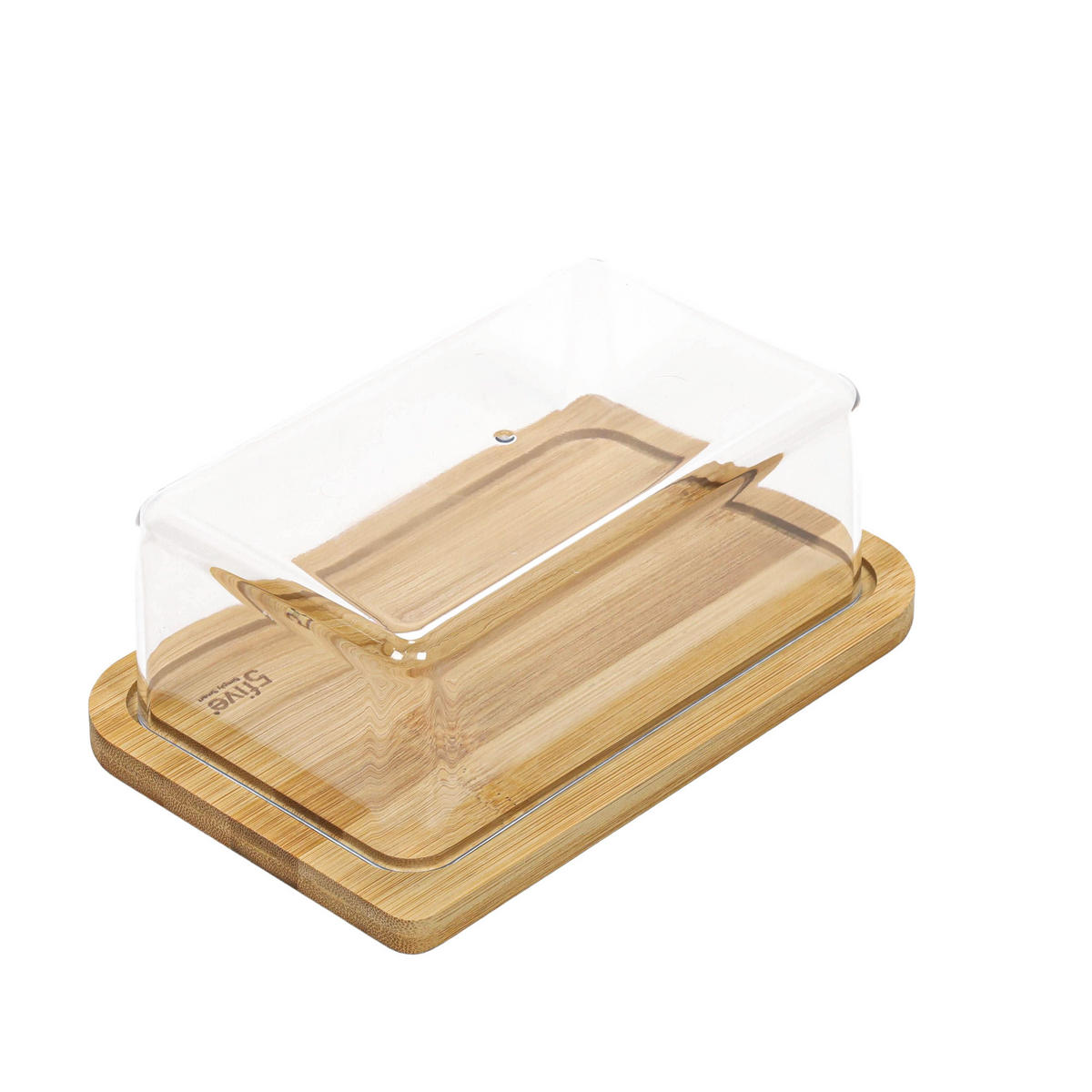BUTTERDOSE aus Bambus Beige 6,5/12/19 cm - Beige, Naturmaterialien (12/19/6.5cm) - 5five Simply Smart