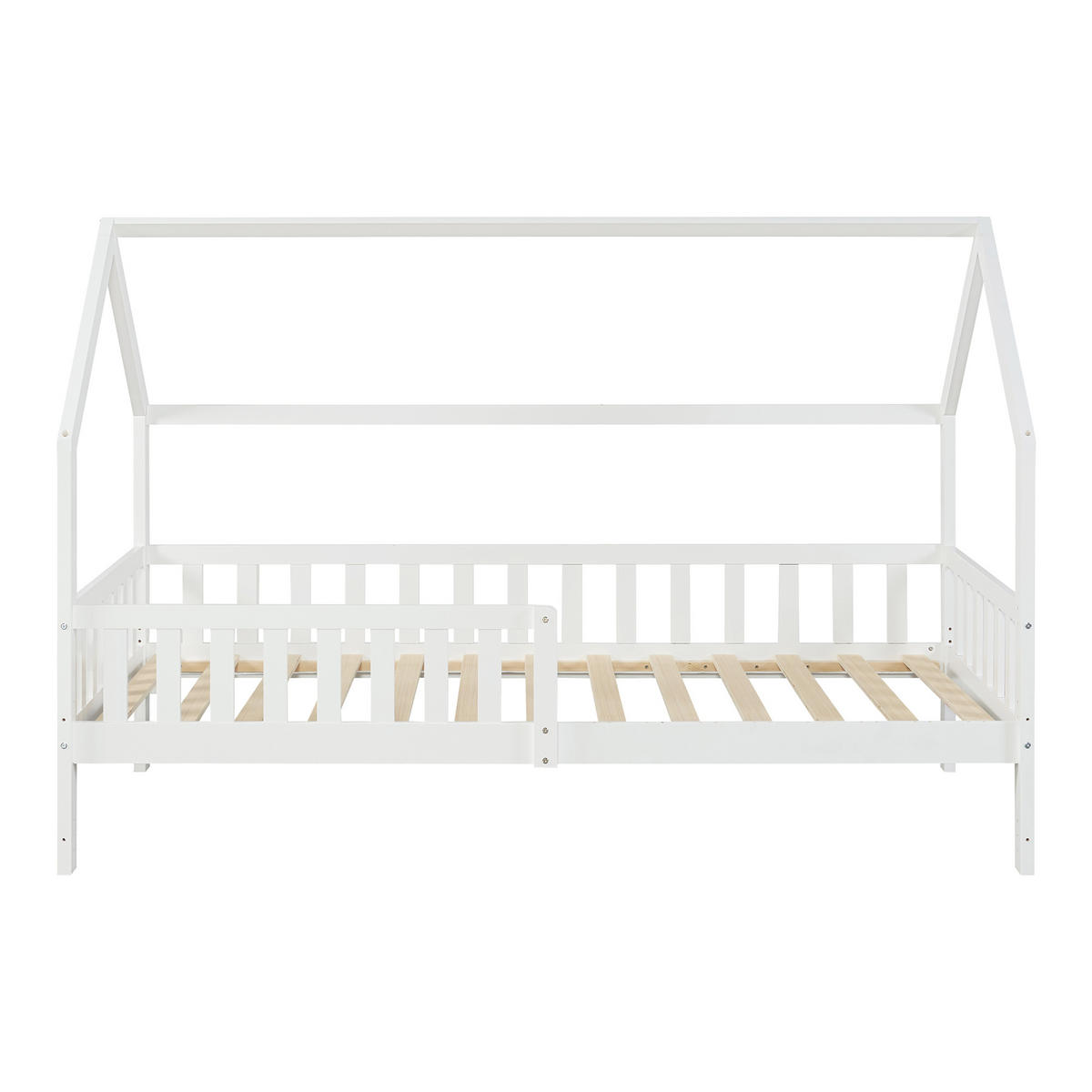 HAUSBETT Ydre mit Matratze - Weiß, Holz (90/200cm) - [en.casa]