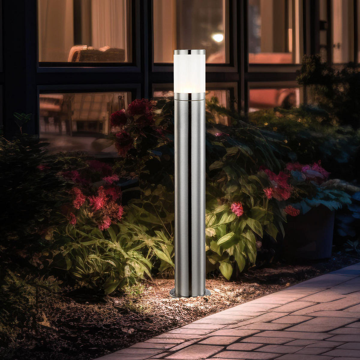 EDELSTAHL WEGELEUCHTE XELOO Silber - Silberfarben, Metall (10.2/10.2/80cm) - Globo Lighting