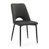 STUHL ORO gepolsterter mit Steppung - grau - Samt Velour - Schwarz/Grau, Textil/Metall (47/91/55cm) - NEW HOME