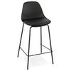 BARHOCKER Kunstleder Metallgestell Sitzhöhe 65cm Rückenlehne RENIXA MINI, Schwarz 42x41,5x86,5 cm - Schwarz, Kunststoff/Textil (42/87/42cm) - KADIMA DESIGN