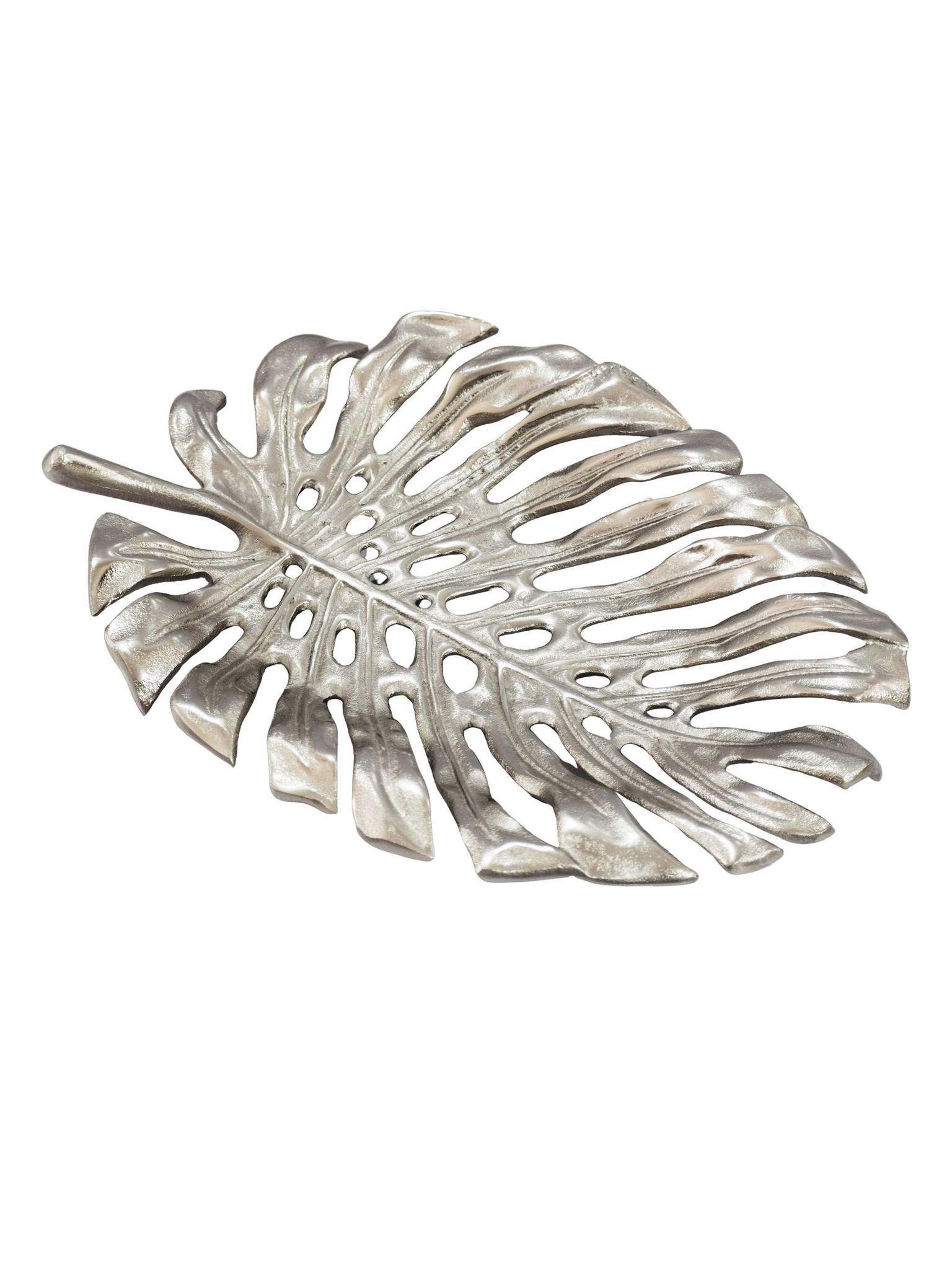 DEKOSCHALE MILNA, Aluminium, handgefertigt, Silber, 36 x 29 x 4 cm - Silberfarben, Metall (4cm) - KADIMA DESIGN