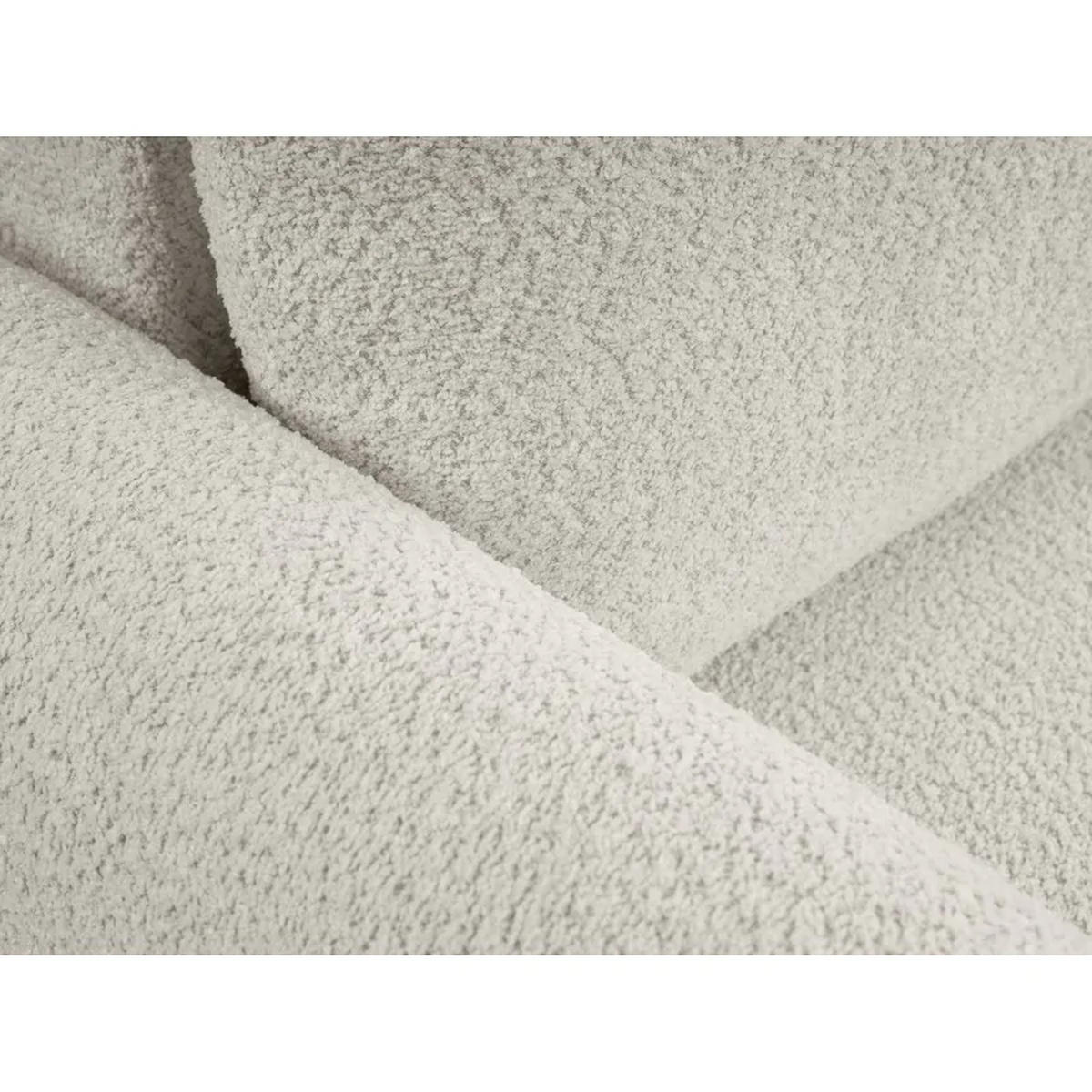 ECKSOFA DELI, Eckcouch in L-Form mit Schlaffunktion und Bettkasten, Farbe: Beige, Bouclé-Stoff, Ottomane Rechts - Beige, Textil (257/171cm) - Sepro Meble