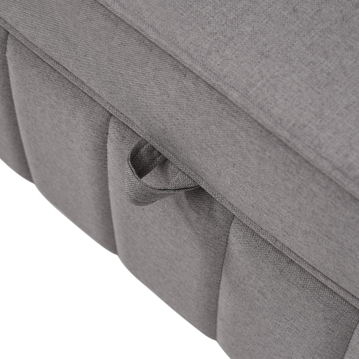 SCHLAFSOFA 2-SITZER Leinen Antikgrau mit Schlaffunktion, verstellbarer Rückenlehne und inkl. Kissen - Dunkelgrau, Holzwerkstoff/Kunststoff (127/94/75cm) - WISHDOR