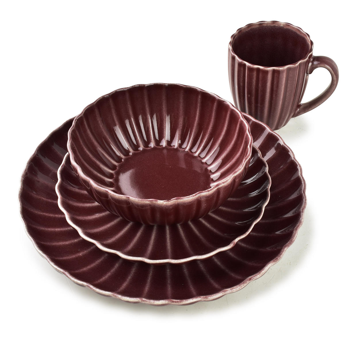 BECHER Evie Dunkelrot 8.7/11.5/10 cm Porzellan - Dunkelrot, Keramik (0.36L) - Mondex