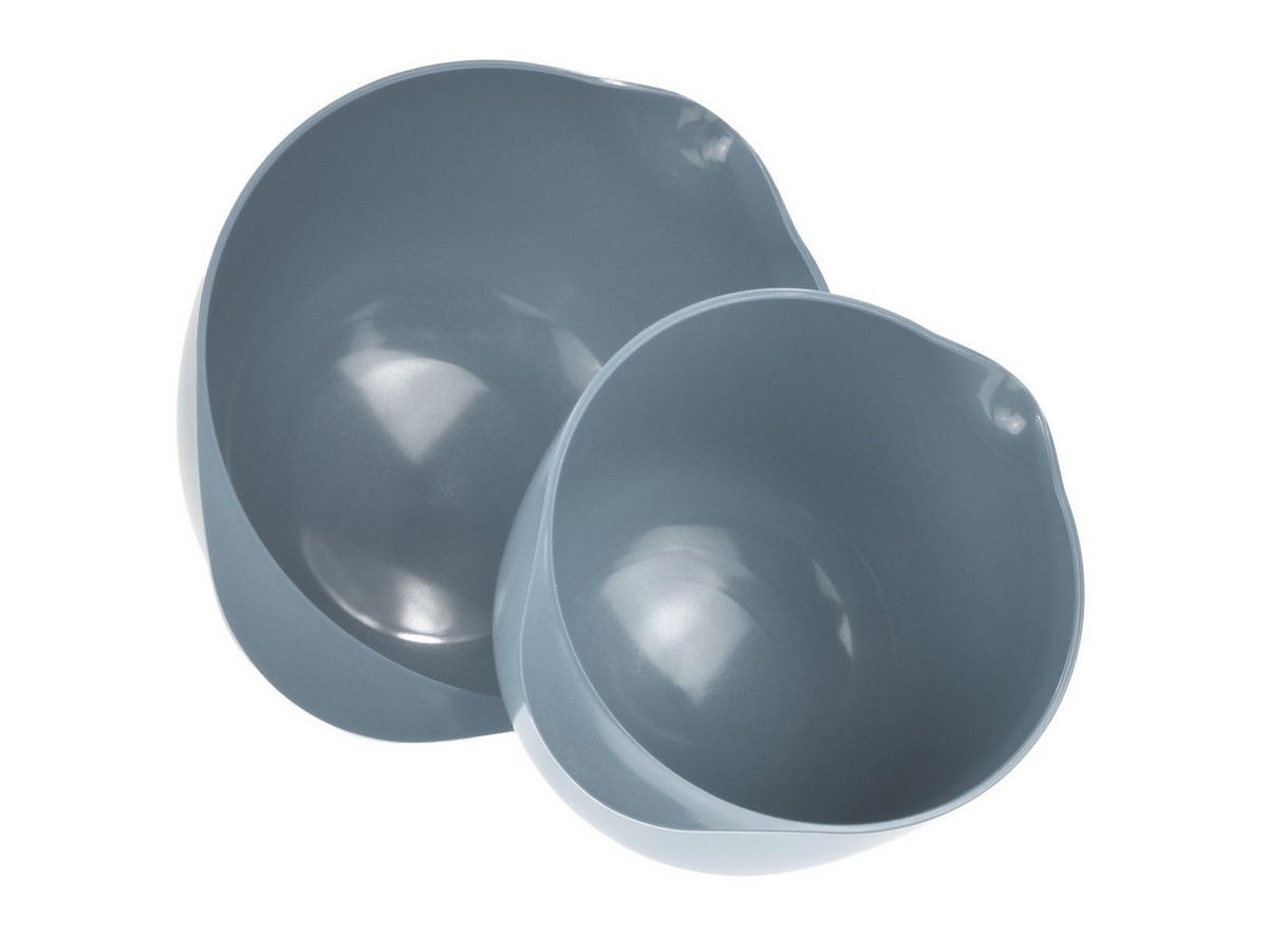 RÜHRSCHÜSSEL-SET Margrethe New grau blau(2tlg) - Blaugrau, Kunststoff (21/15cm) - Rosti