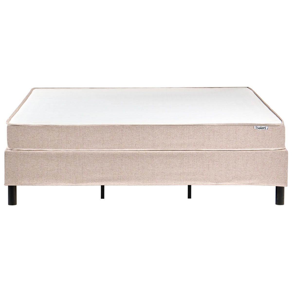 BOXSPRINGBETT ohne Kopfteil 180/200 cm Stoff Beige Countess - Beige, Textil (180/200cm) - Beliani