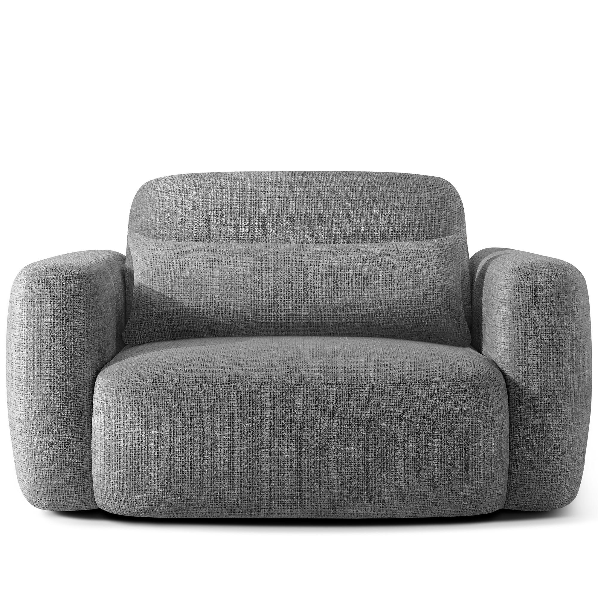 SESSEL ELOSA - Dunkelgrau, Holz/Textil (145/85/115cm) - KONSIMO®