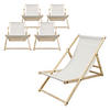 LIEGESTUHL 5er Set Beige - Beige, Holz (57.5/83/100cm) - ECD-Germany