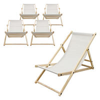 STRANDLIEGE 5er Set Beige - Beige, Holz (57.5/83/100cm) - ECD-Germany