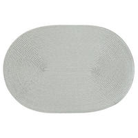 PLATZSET Polypro Silbergrau oval ca. 45x30 cm Platzdeckchen Tischset - Silberfarben, Kunststoff (30/45cm) - TiborTex