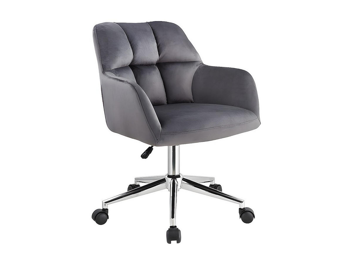 BÜROSTUHL ohne Armlehnen - 59 cm x 60 cm - samt - grau Pega - Grau, Textil (59/86/60cm) - Vente-Unique
