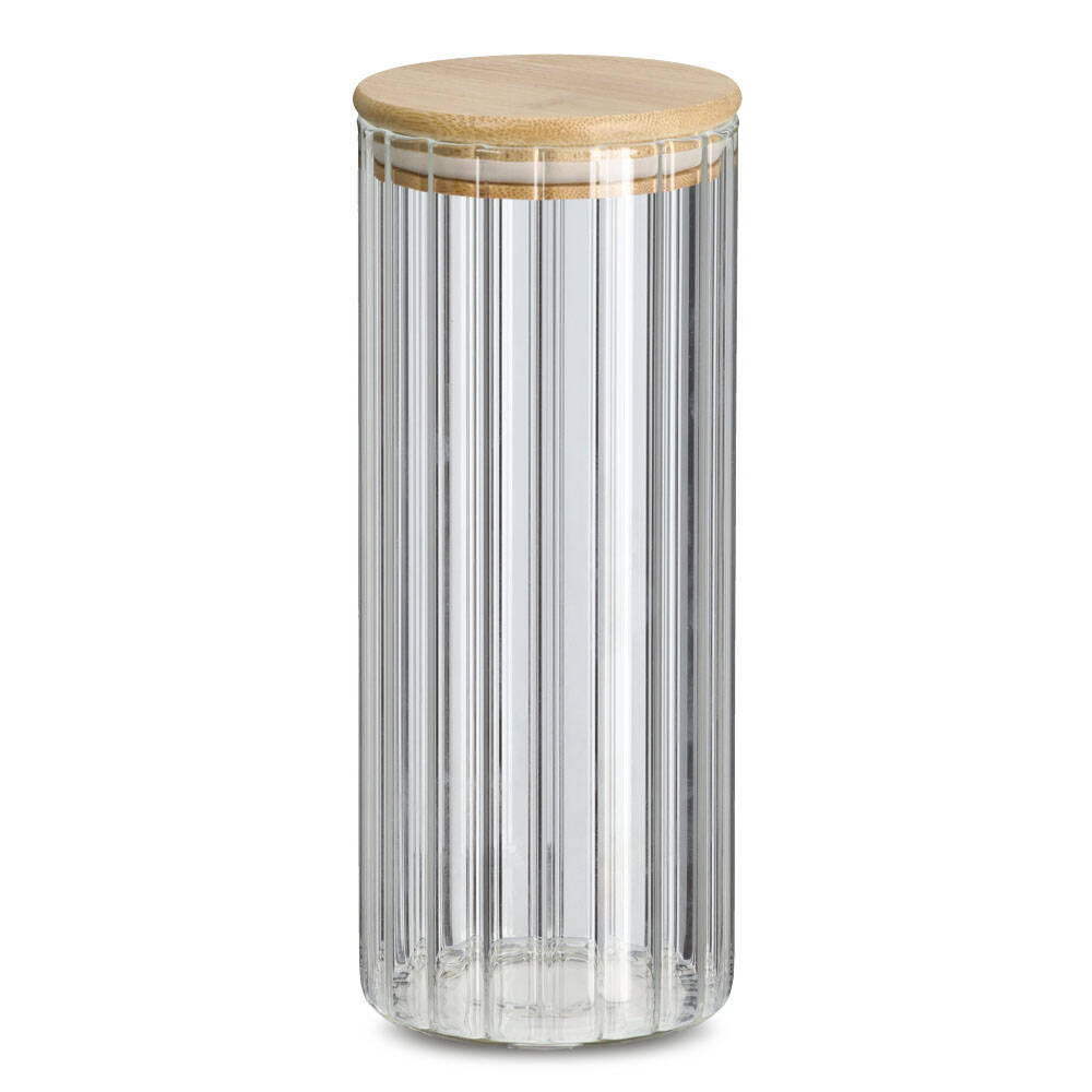 GLASBEHÄLTER Grooves 1100 ml - Transparent, Glas (9/22.5/9cm)