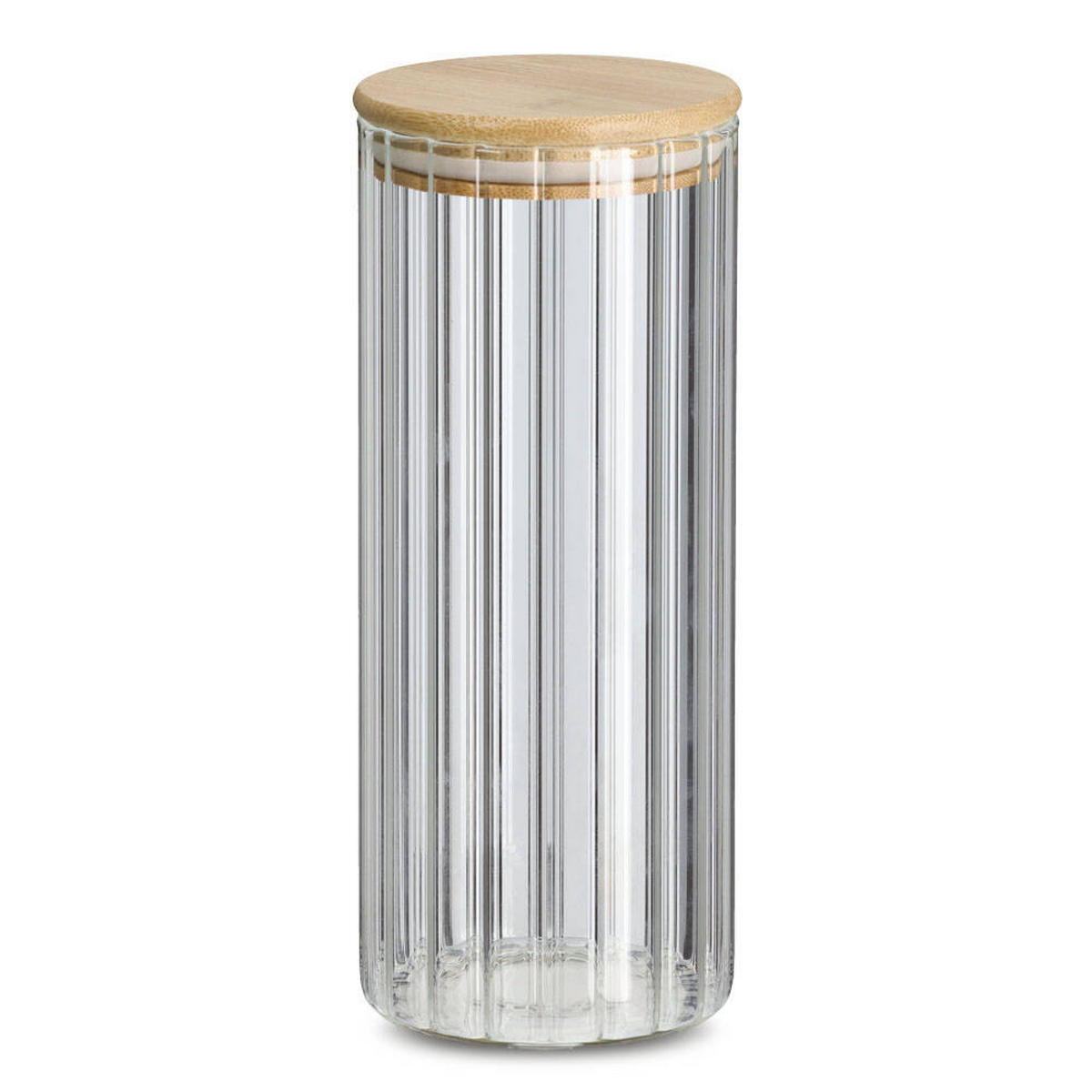 GLASBEHÄLTER Grooves 1100 ml - Transparent, Glas (9/22.5/9cm)